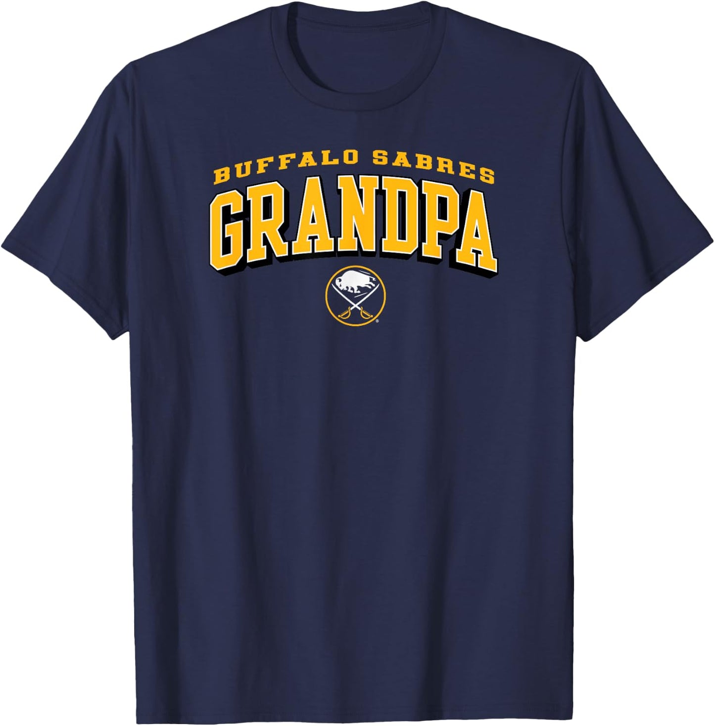 Buffalo Sabres Grandpa Arch Blue NHL Officially Licensed T-Shirt - T-Shirt | Navy