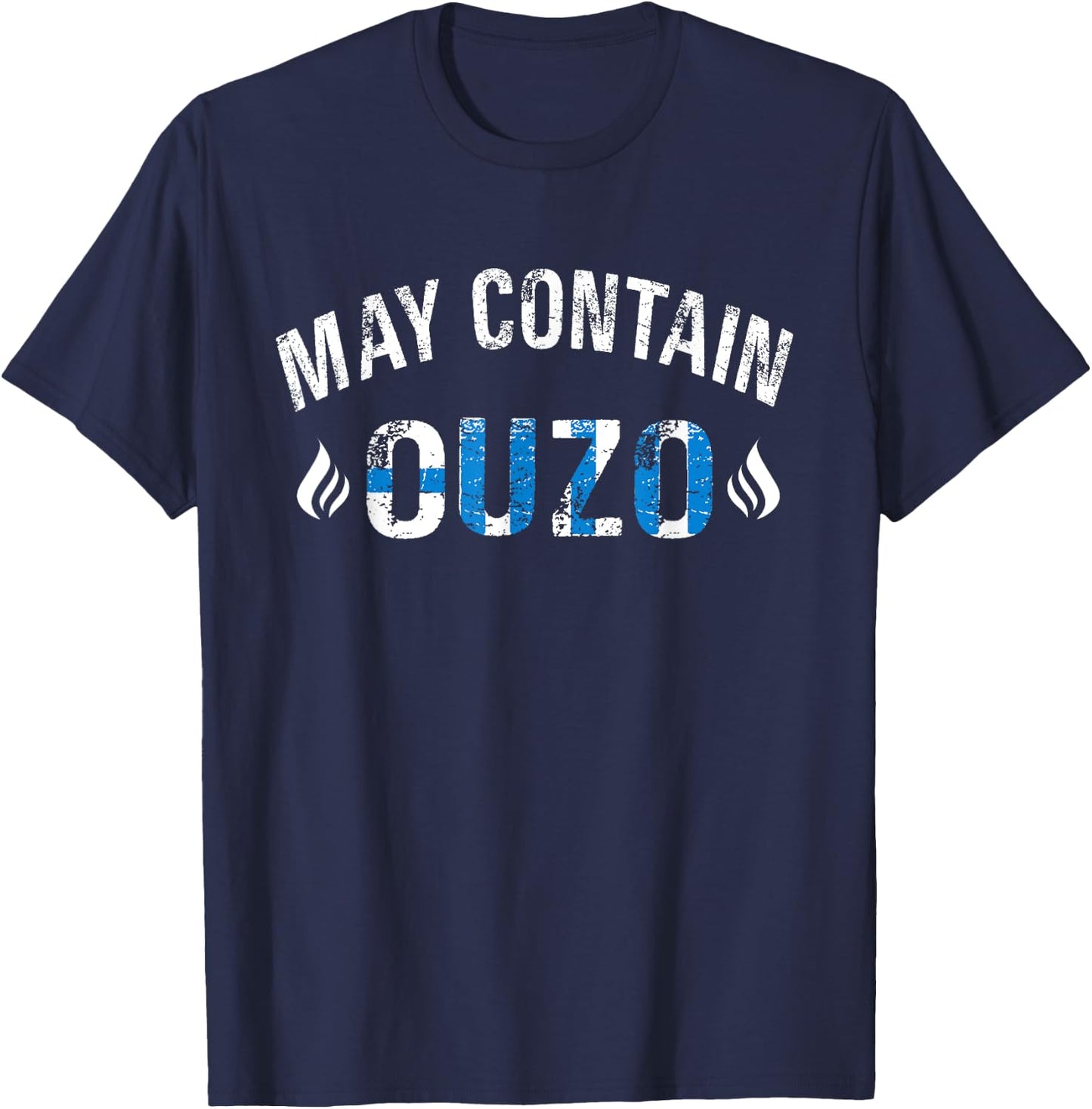 May Contain Ouzo Funny Greek Liquor Lover T-Shirt - T-Shirt | Navy