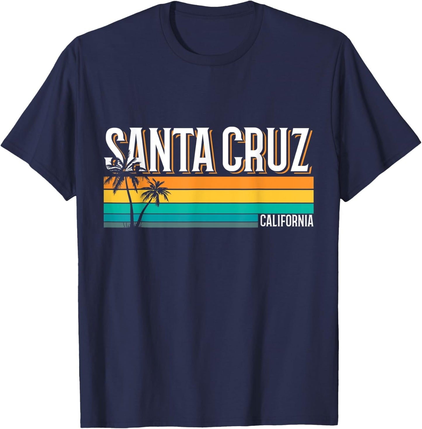 Santa Cruz, Kalifornien, Sommersonne, Palmen, Strand T-Shirt - T-Shirt | Navy