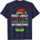 Gamer Elf Most Likely To Play Video Games Christmas T-Shirt - T-Shirt | Navy