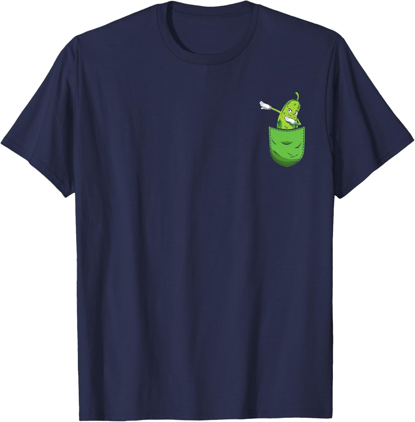Gürkchen Essiggurke Gemüse Süße Brusttasche Dabbing Gurke T-Shirt - T-Shirt | Navy
