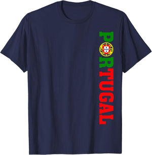 Vintage Portugal Flag Portuguese Roots Pride Men Women Kids T-Shirt - T-Shirt | Navy
