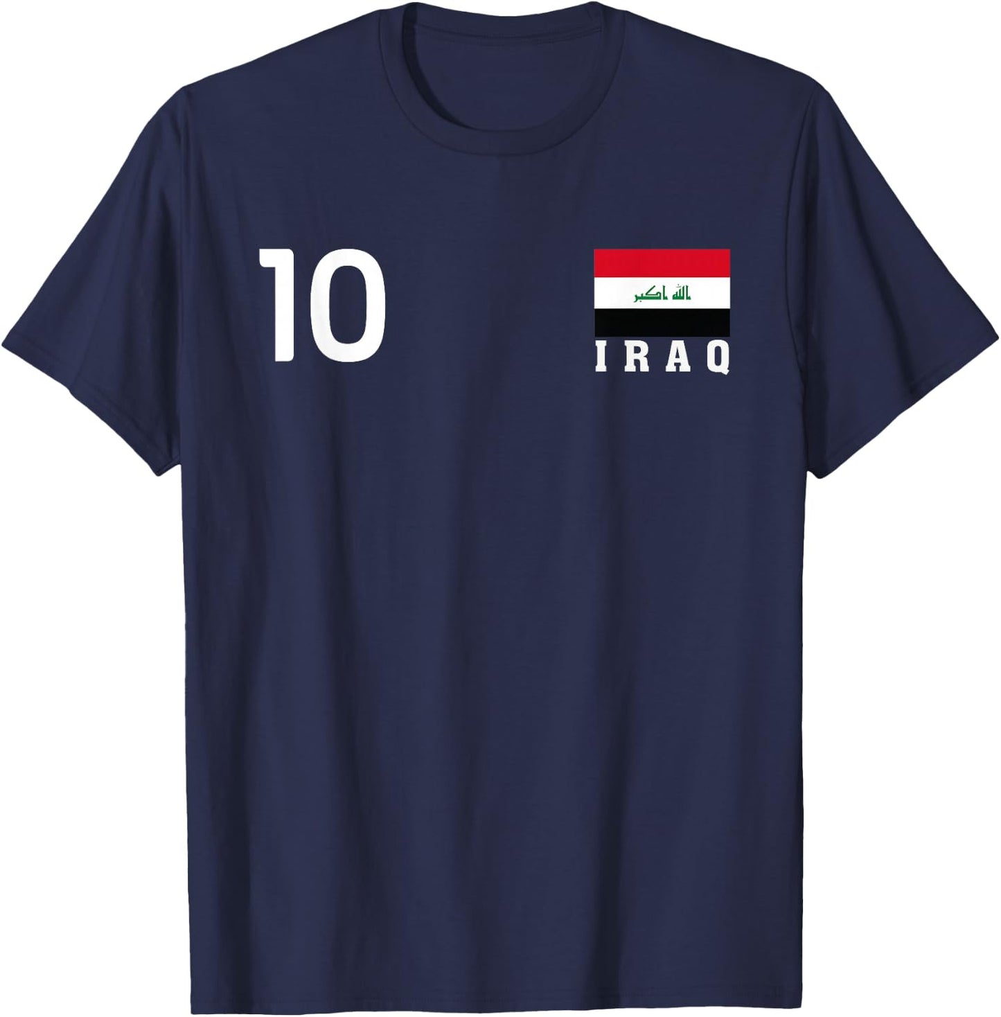 Iraq Number 10 National Flag Country Pride Heritage T-Shirt - T-Shirt | Navy