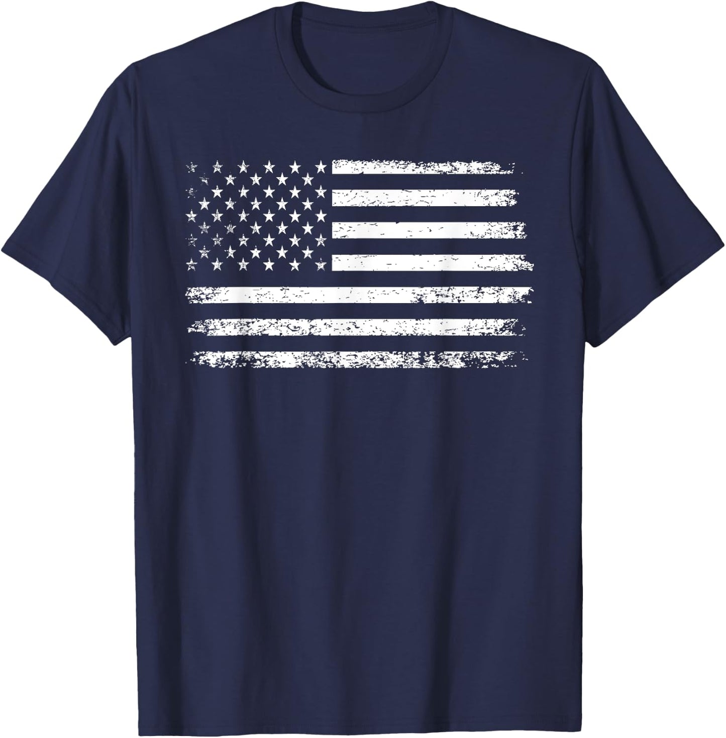 Distressed American Flag Men Boys Women Girls Kids T-Shirt - T-Shirt | Navy