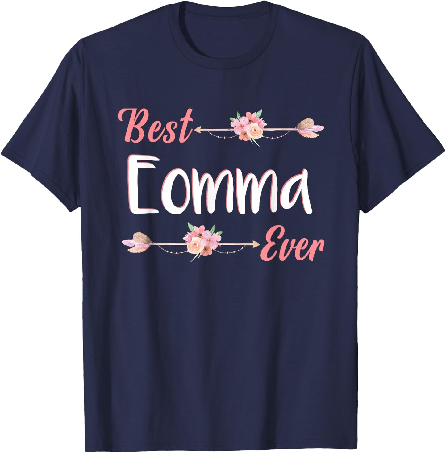 Best Eomma Ever Korean Mom Floral Mother's Day T-Shirt - T-Shirt | Navy
