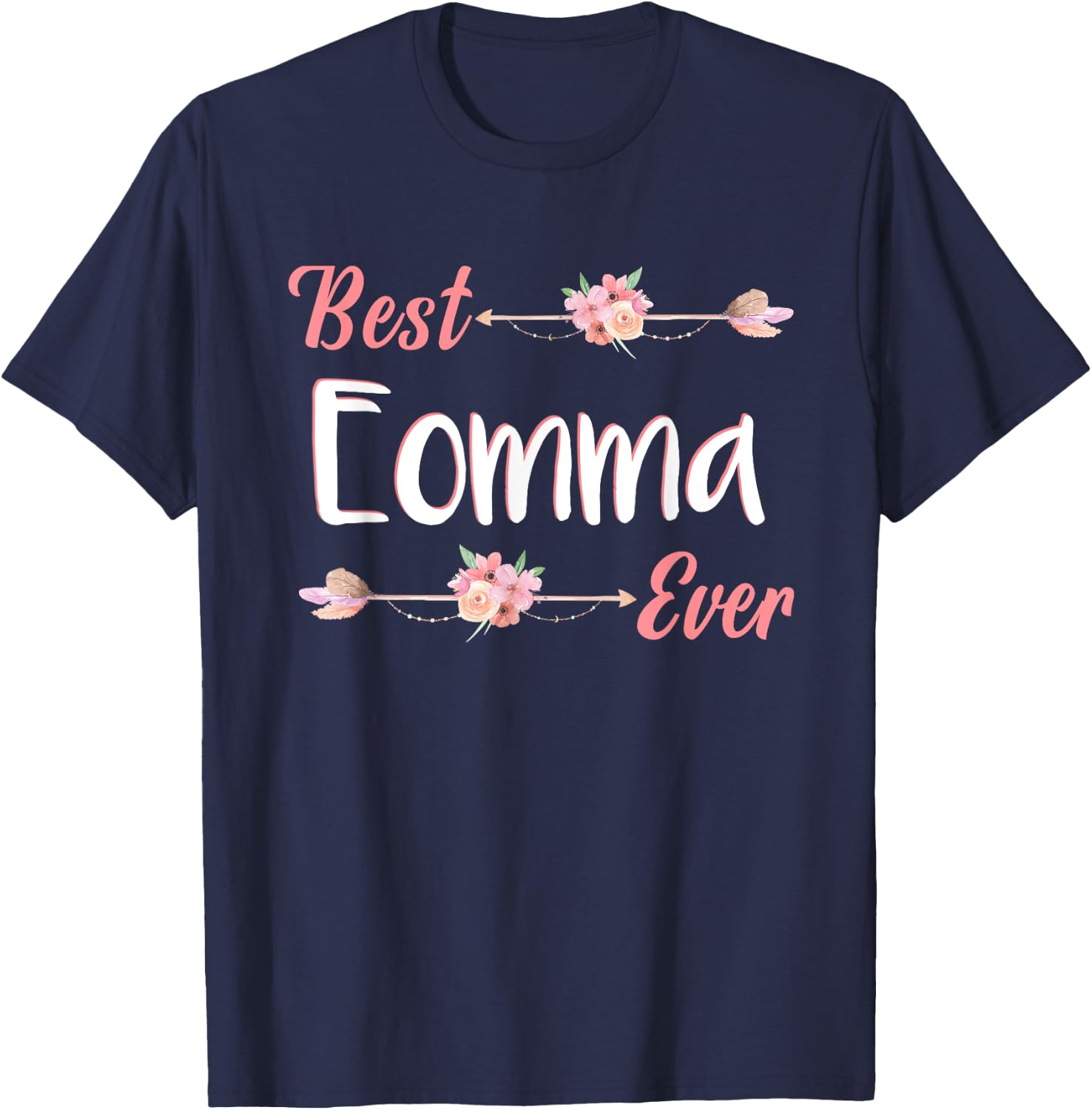 Best Eomma Ever Korean Mom Floral Mother's Day T-Shirt - T-Shirt | Navy
