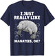 Funny Manatee Art Women Kids Sea Cow Manatee Lover T-Shirt - T-Shirt | Navy