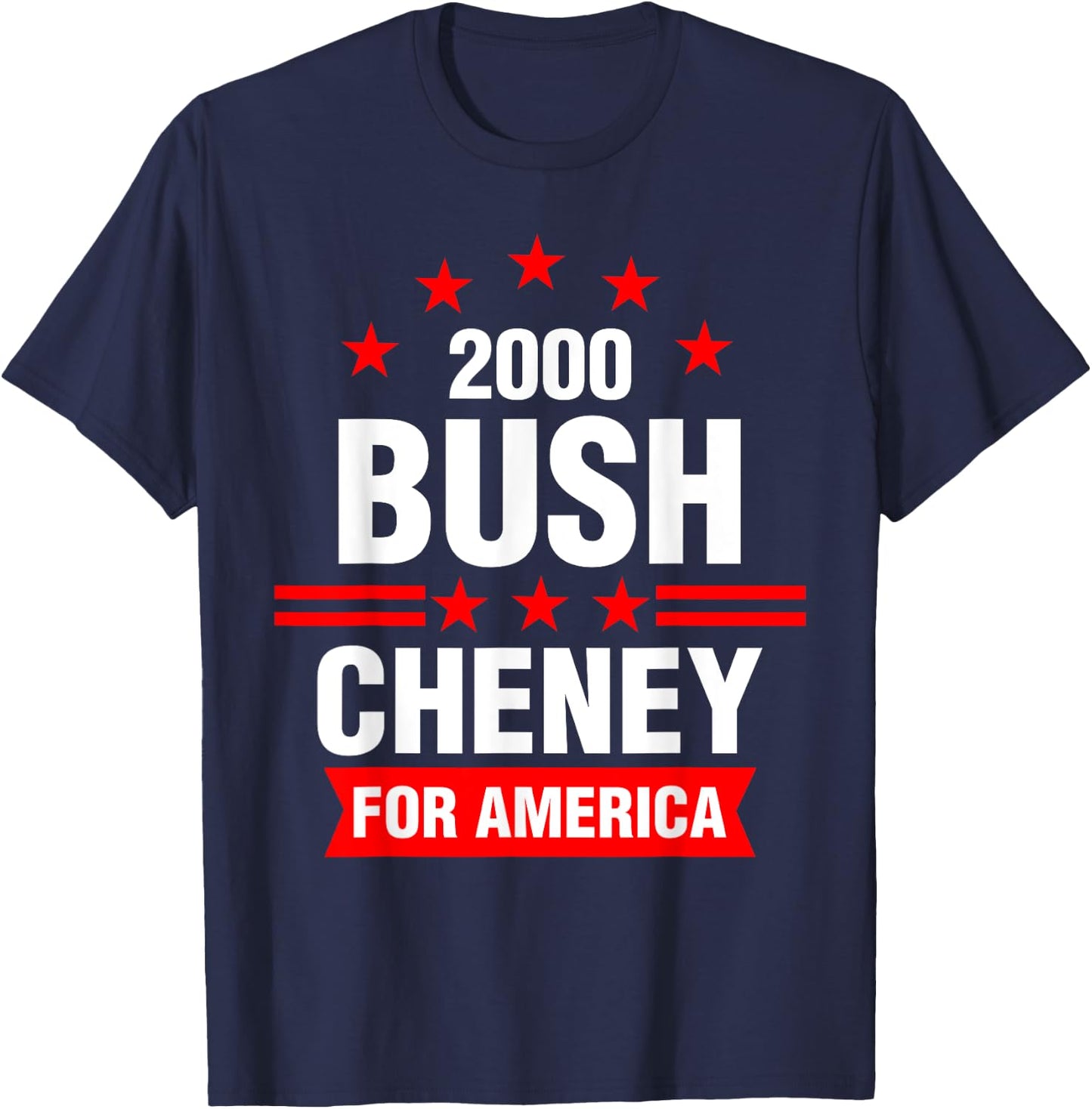 Bush Cheney 2000 America Election Campaign T-Shirt - T-Shirt | Navy