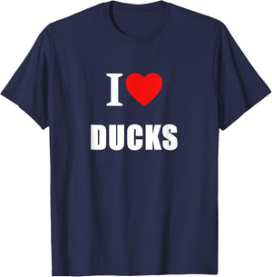 I Love Ducks Vintage Classic Heart Men Women Kids T-Shirt - T-Shirt | Navy