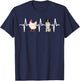 Hen Chicken Border Collie Heartbeat Dog Lover T-Shirt - T-Shirt | Navy