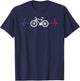 Bicycle Bike Cyclism Cycling Mtb Heartbeat Humour T-Shirt - T-Shirt | Navy