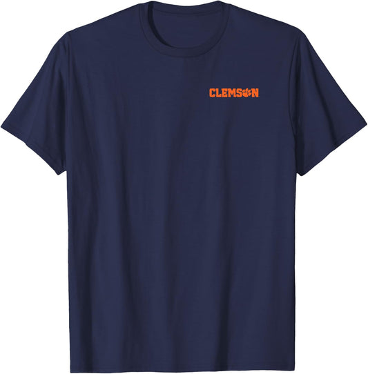 Clemson Tigers Front/Back Purple Orange Licensed T-Shirt - T-Shirt | Navy
