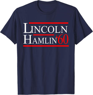 Lincoln Hamlin 60 Campaign . Republican Democrat T-Shirt - T-Shirt | Navy