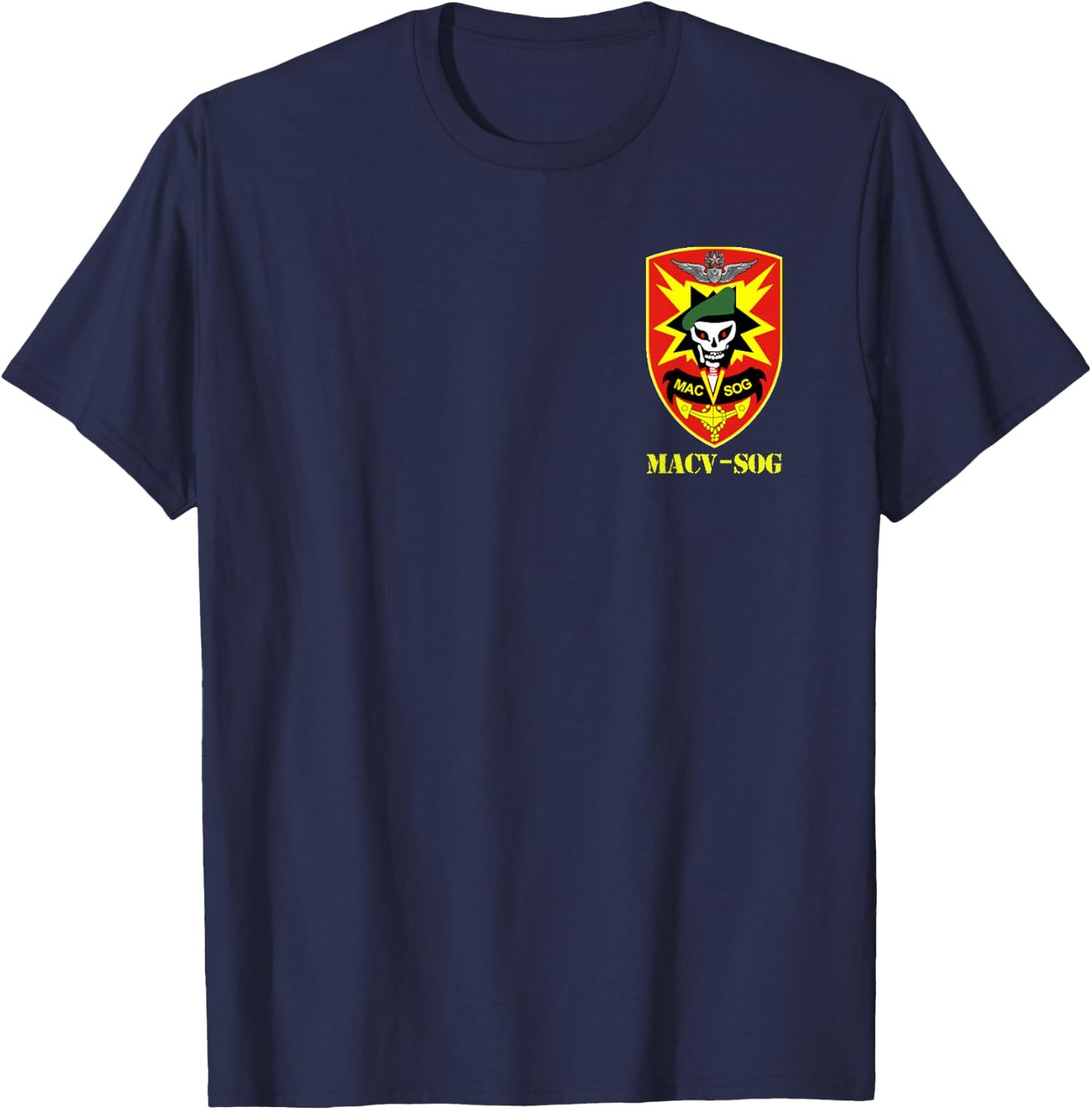 MACV-SOG Army Unit Small Patch Full Color Vietnam Veteran T-Shirt - T-Shirt | Navy