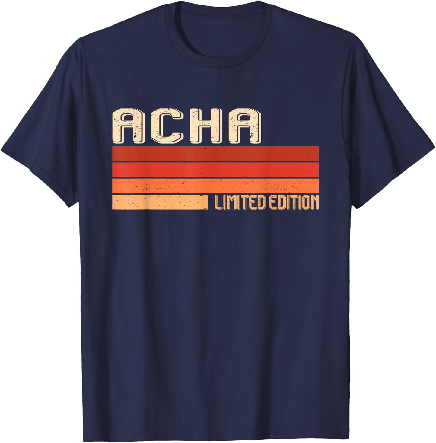 ACHA Name Personalized Idea Men Retro Vintage ACHA T-Shirt - T-Shirt | Navy