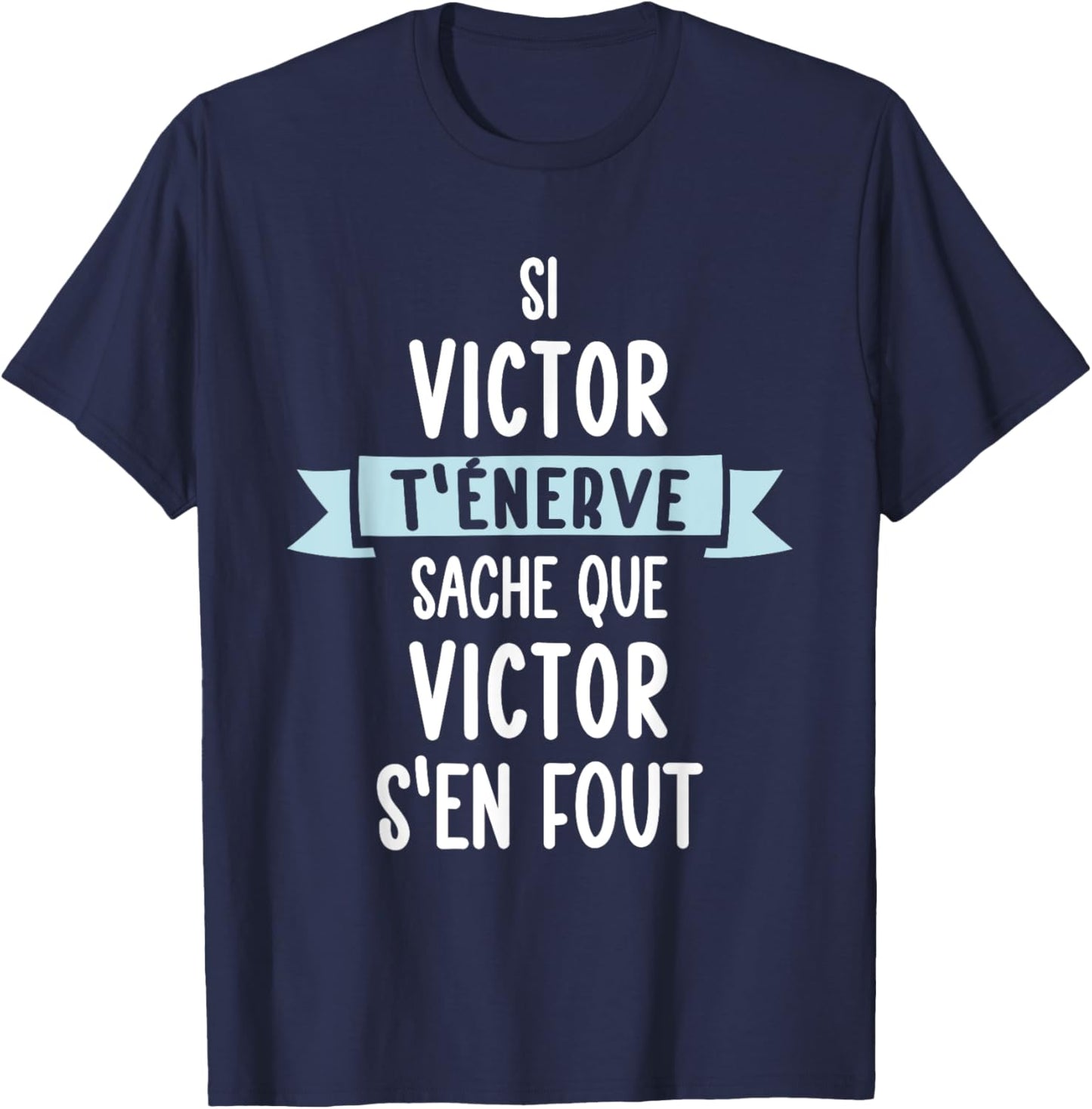 Gift Man Humour Name Personalised Victor , Black, S T-Shirt - T-Shirt | Navy