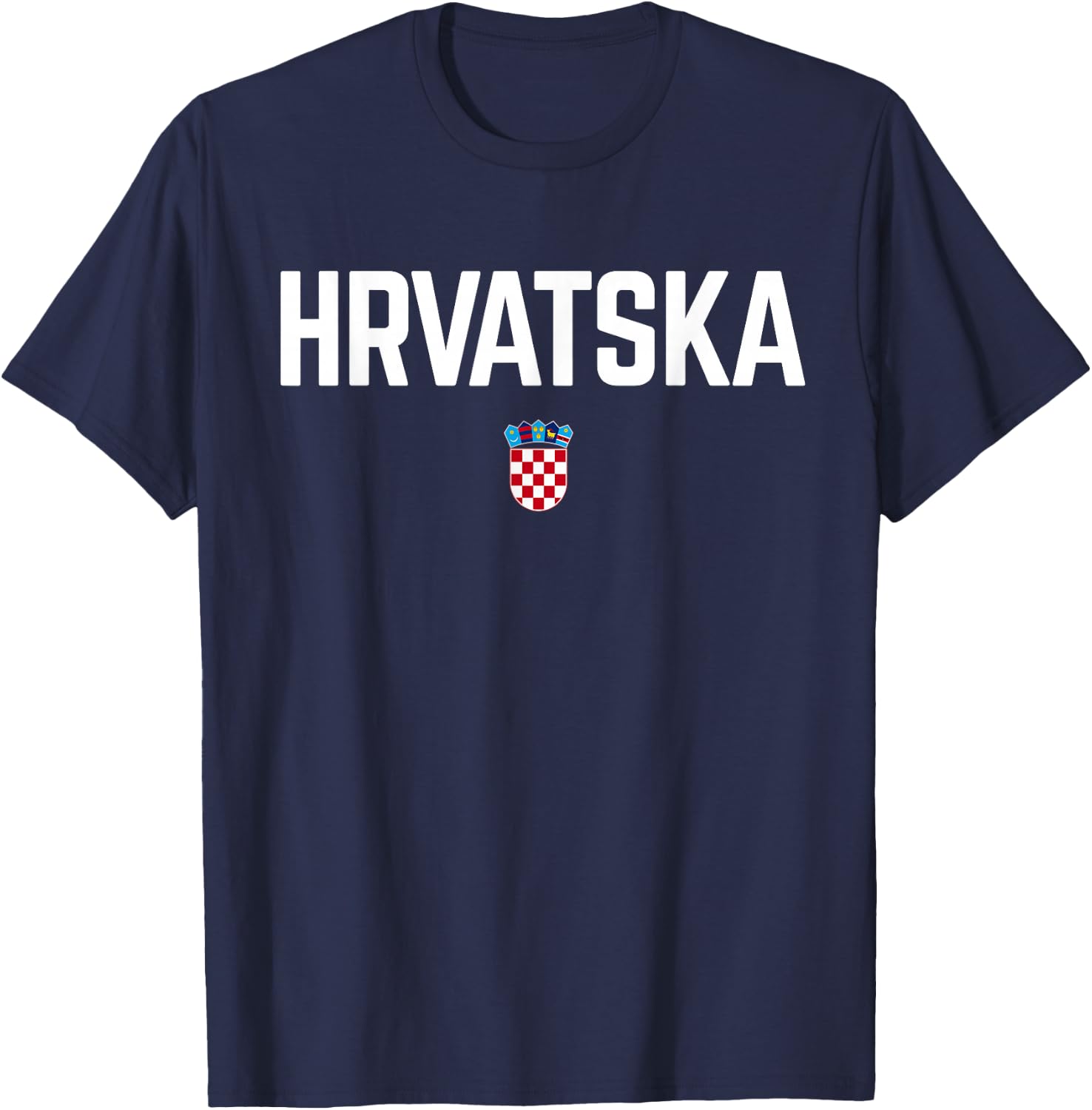 HRVATSKA CROATIA Flag Men Women Children CROATIA , Black, S T-Shirt - T-Shirt | Navy