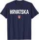HRVATSKA CROATIA Flag Men Women Children CROATIA , Black, S T-Shirt - T-Shirt | Navy
