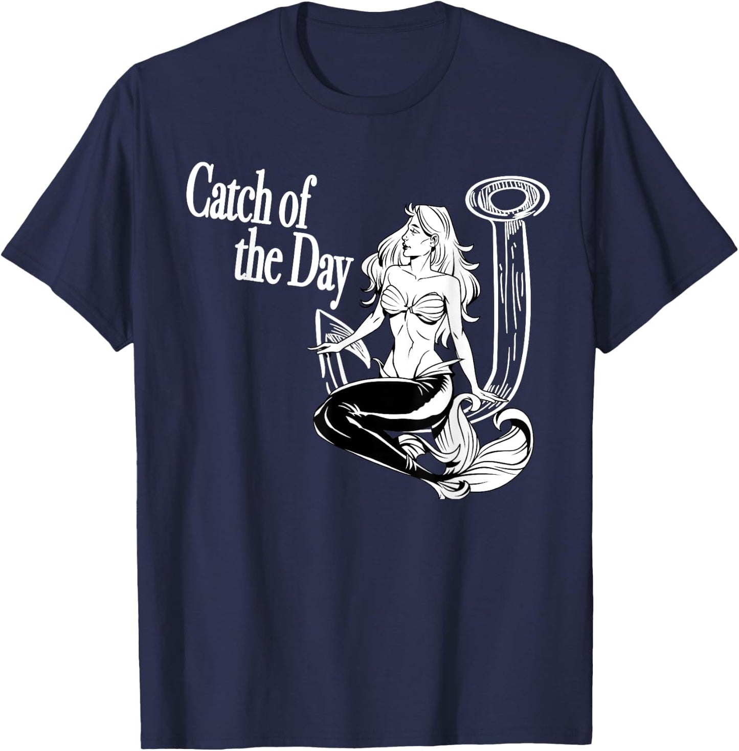 Catch of the Day - Fisher Design in Pin Up Girl Style T-Shirt - T-Shirt | Navy