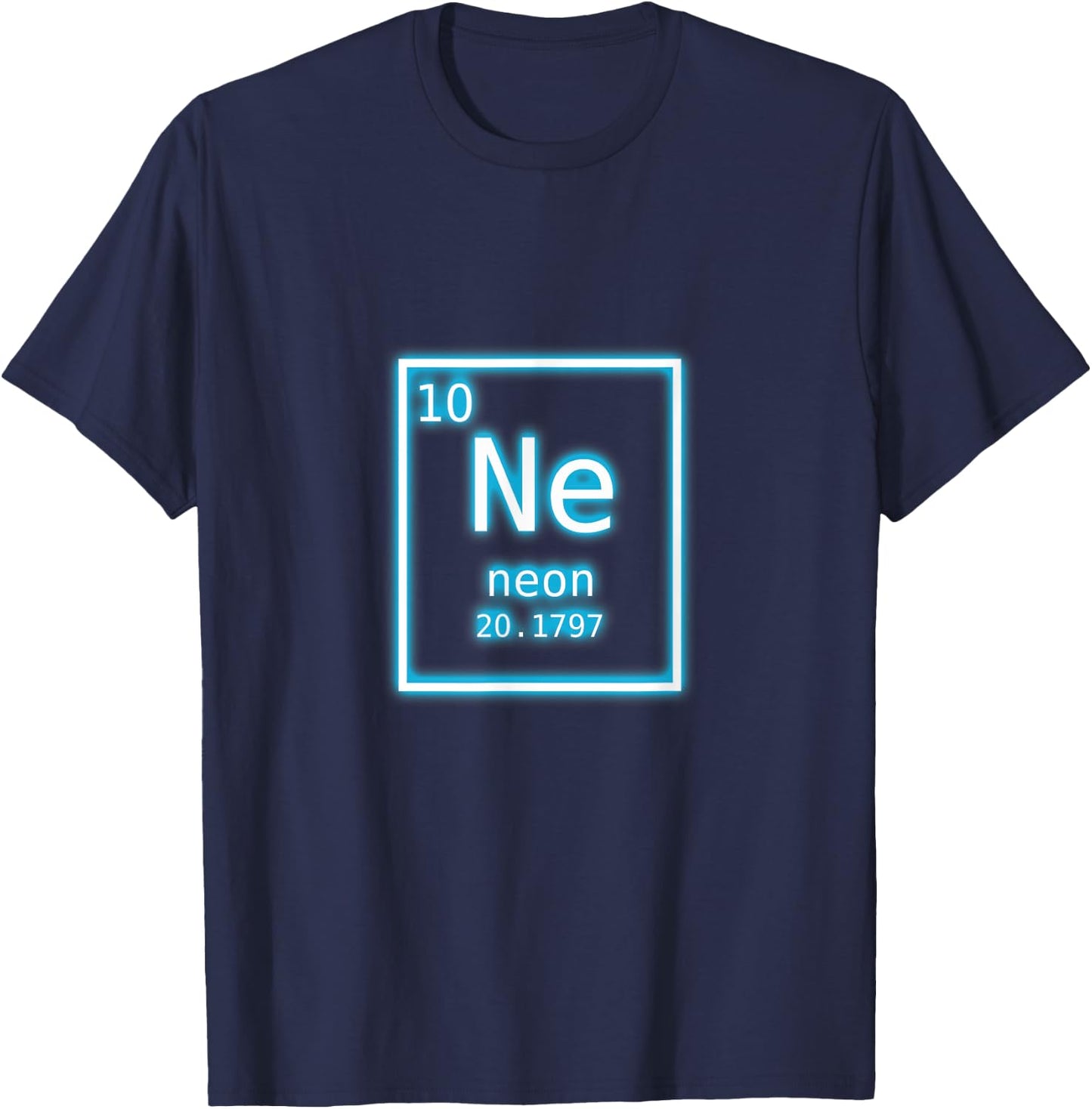 Neon Element Shirt Blue Periodic Table Nerd Funny Retro Gift T-Shirt - T-Shirt | Navy
