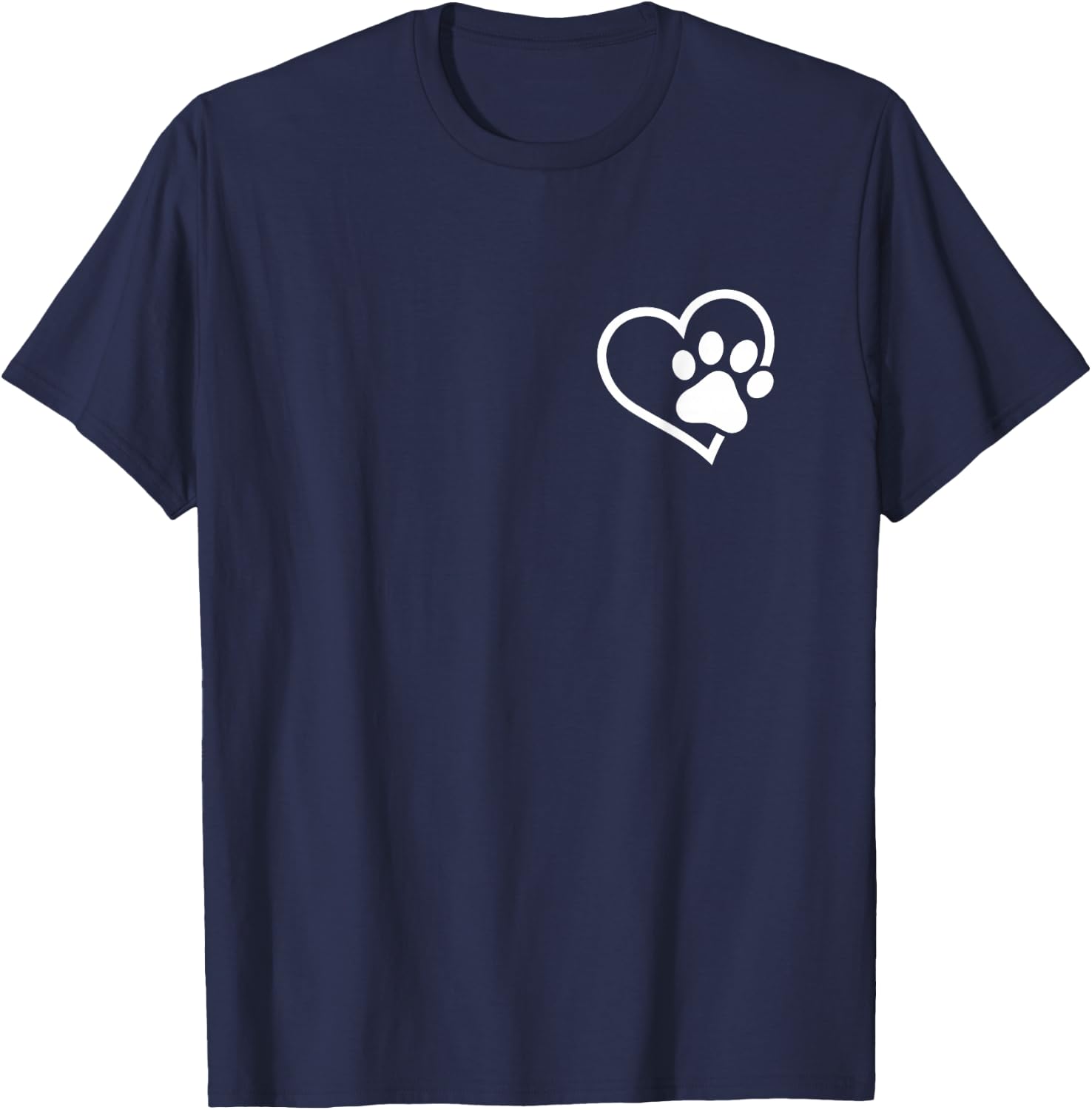 Herz mit Pfote für Hunde oder Katzen Besitzer T-Shirt - T-Shirt | Navy