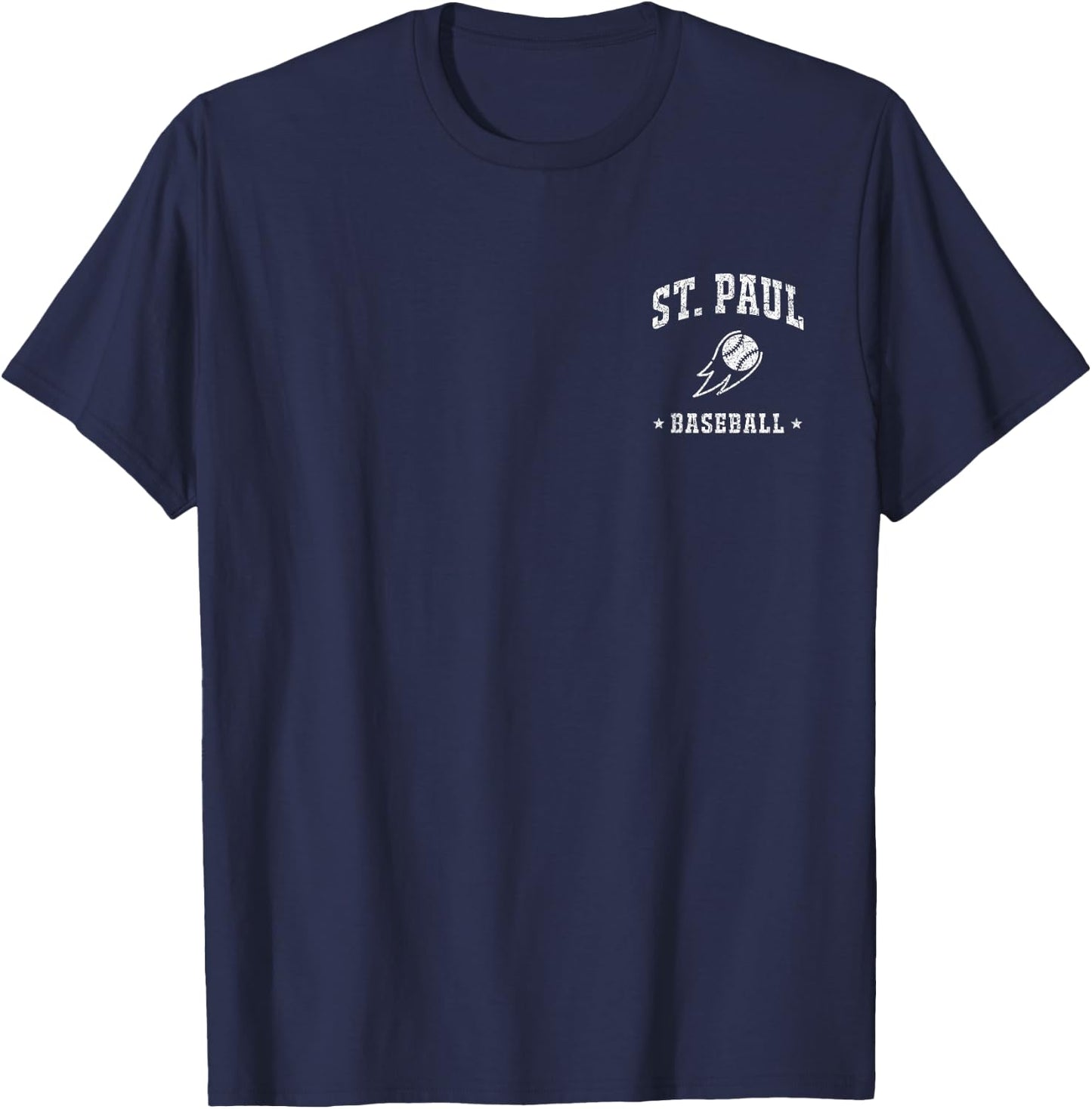 Saint Paul Baseball Vintage Gameday Retro Baseball Lover T-Shirt - T-Shirt | Navy