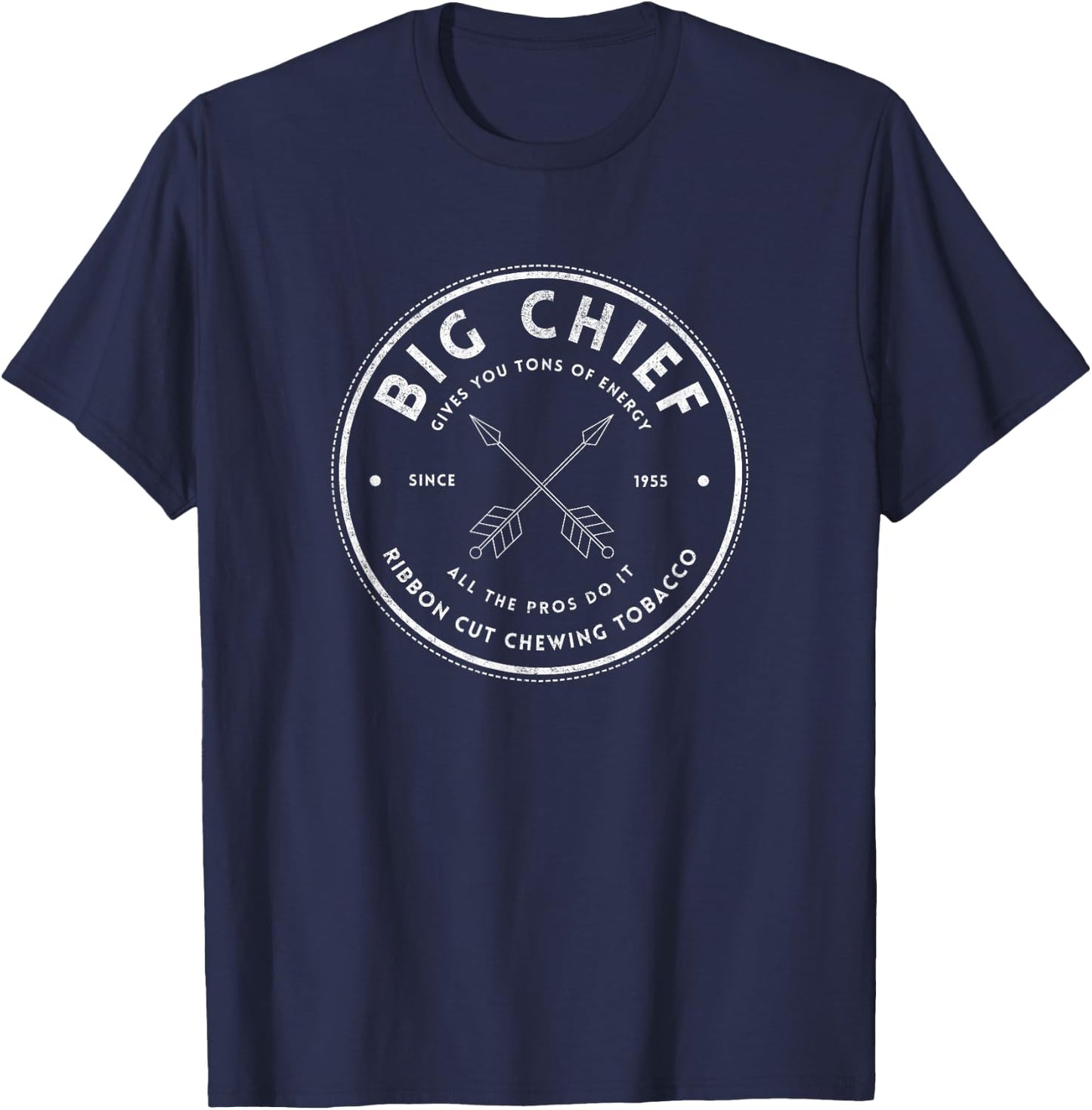 Big Chief Ribbon Cut Chewing Tobacco - vintage logo T-Shirt - T-Shirt | Navy