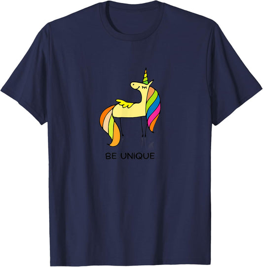 Be Unique UniCorn Funny Cool T-Shirt - T-Shirt | Navy