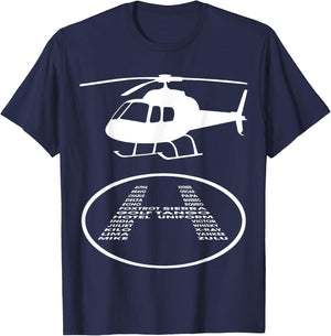 Funny Helicopter Phonetic Alphabet Pilot Aviation Pun Outfit T-Shirt - T-Shirt | Navy