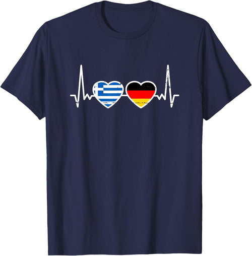 Griechenland Deutschland Herzschlag Flagge Deutsch Grieche