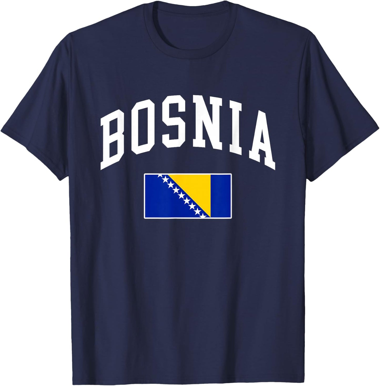 Bosnia and Herzegovina Flag Retro Vintage Classic Graphic T-Shirt - T-Shirt | Navy