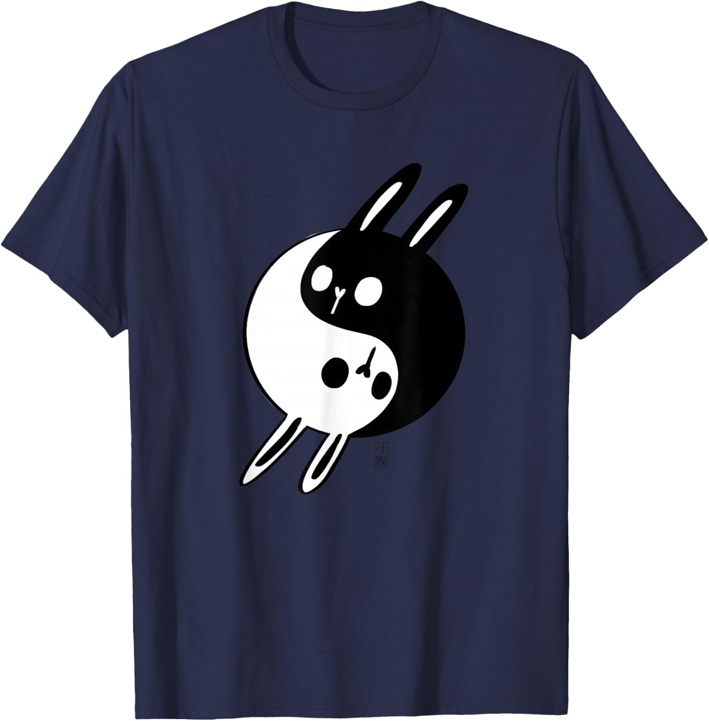Yin Yang Bunnie Lover Gift Cute Rabbits T-Shirt - T-Shirt | Navy