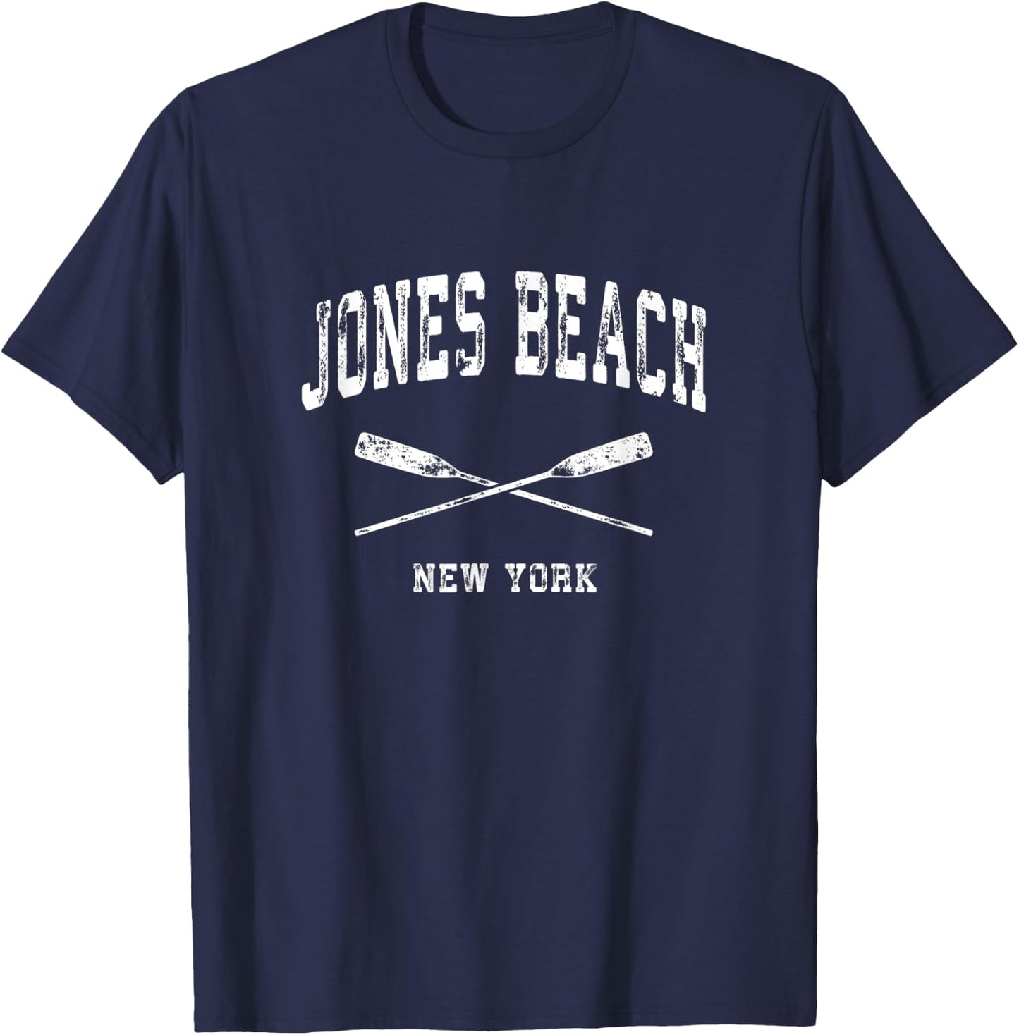 Jones Beach New York Vintage Nautical Crossed Oars Men Women Kids T-Shirt - T-Shirt | Navy