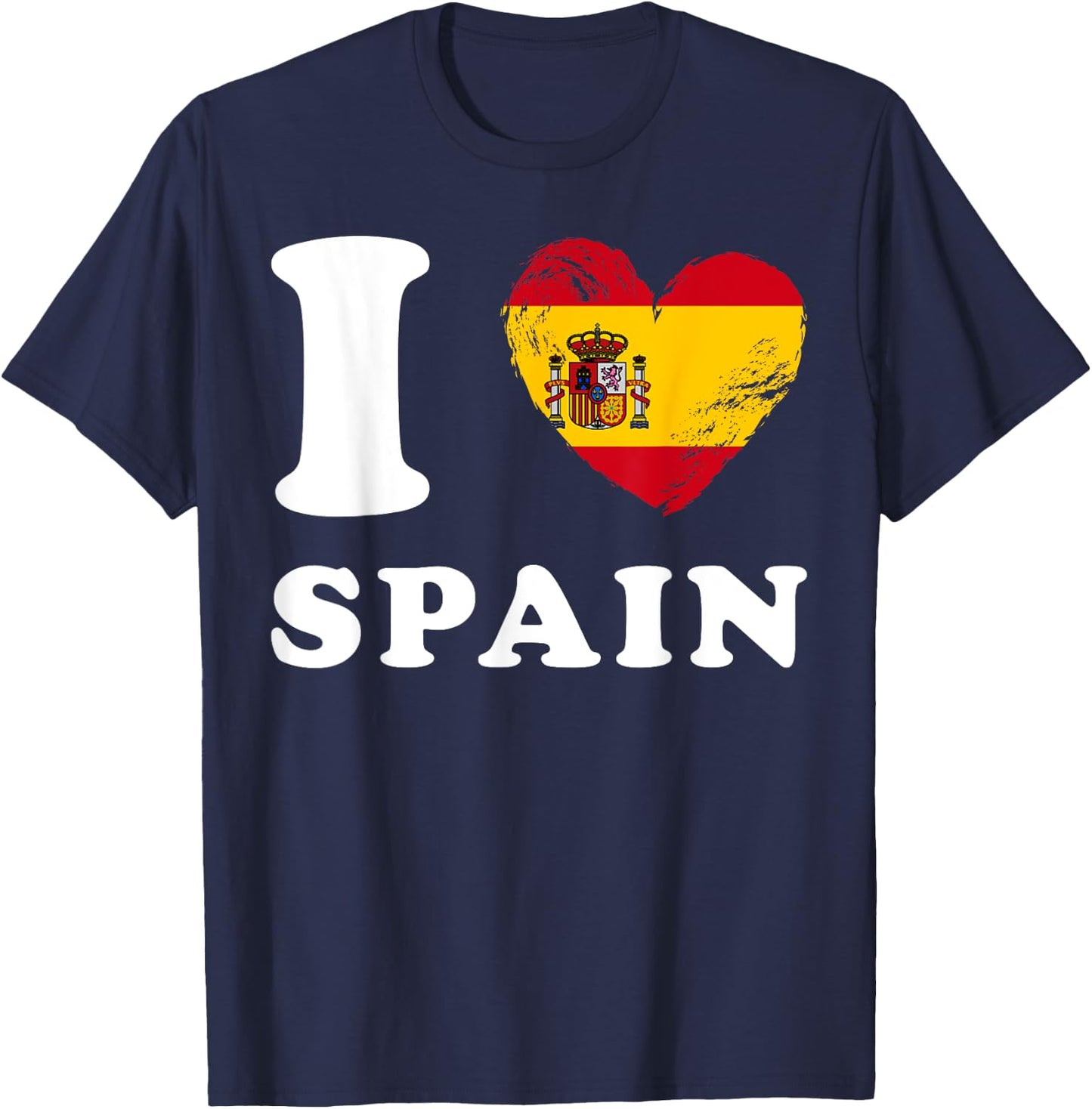 I Love Spain - Heart Flag Spain T-Shirt - T-Shirt | Navy