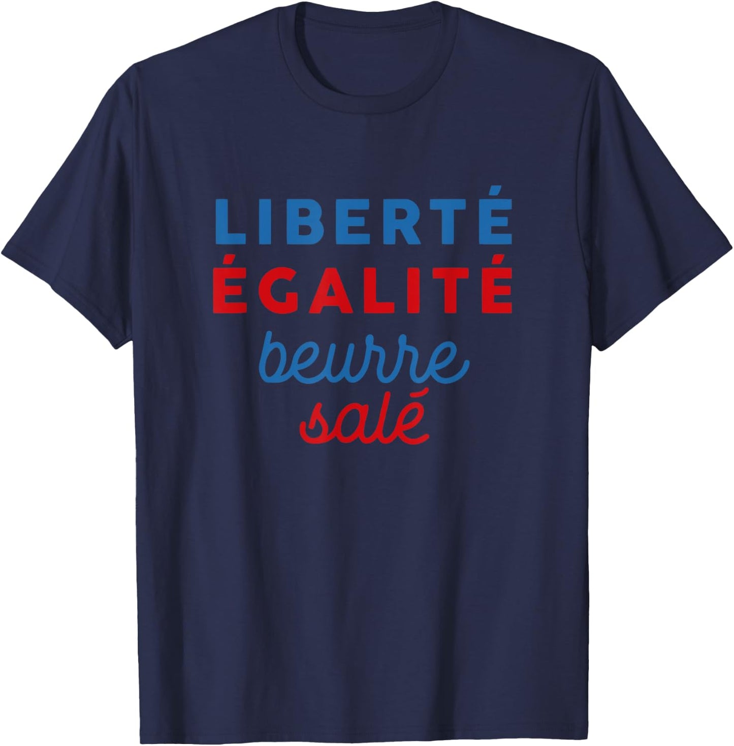 Freedom Equality Salt Butter - Breton , black T-Shirt - T-Shirt | Navy