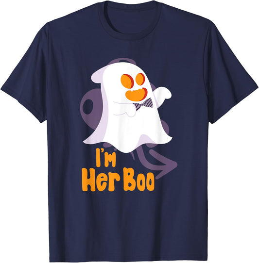 I'm Her Boo Halloween Ghost Matching Couple Cute T-Shirt - T-Shirt | Navy