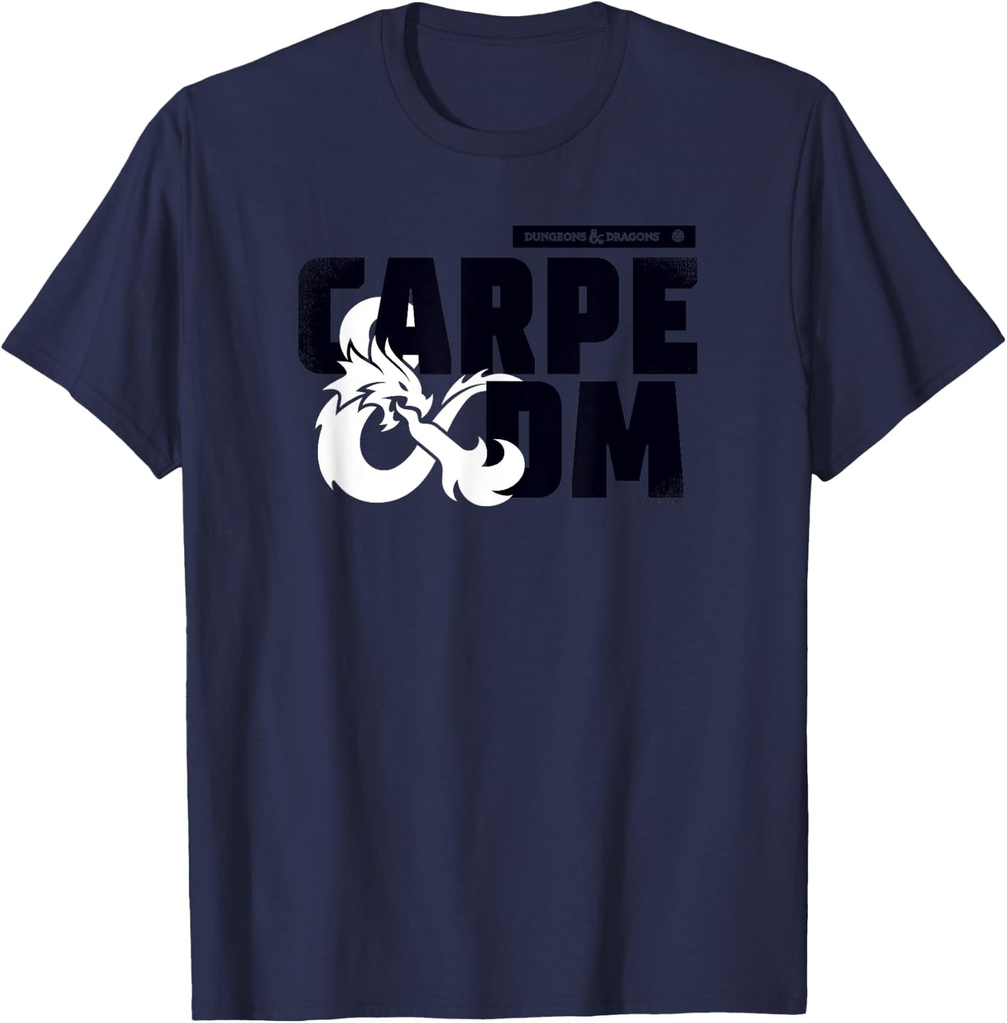 Dungeons & Dragons Carpe Dm Dragon Ampersand Logo , gray T-Shirt - T-Shirt | Navy
