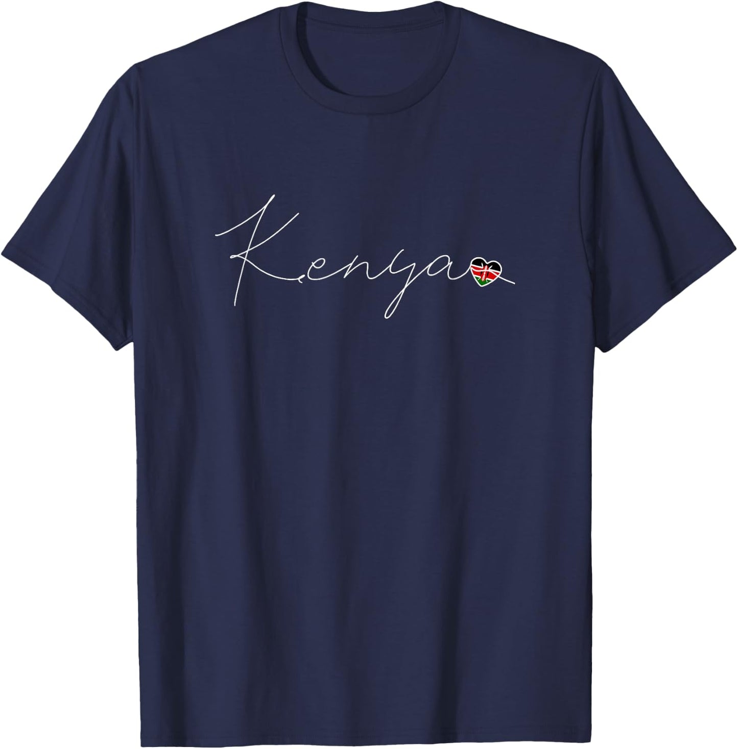 Kenya Liebe Kenianische Flagge und Herz auf Kenia T-Shirt - T-Shirt | Navy