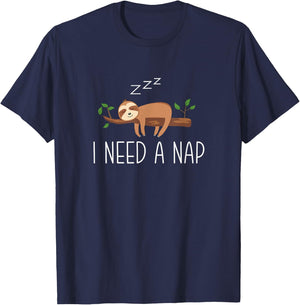 I Need A Nap - Funny Sloth T-Shirt - T-Shirt | Navy