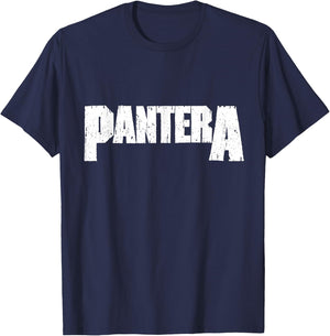 Official Pantera White Logo T-Shirt - T-Shirt | Navy