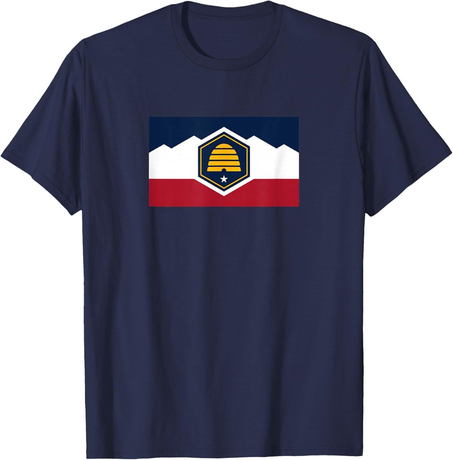 Flag of Utah State Flag of Utah Beehive State T-Shirt - T-Shirt | Navy