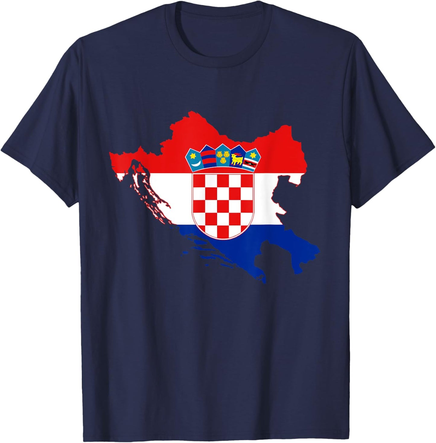 Kroatien , Kroatische Karte, Kroatien Shirts für Damen T-Shirt - T-Shirt | Navy