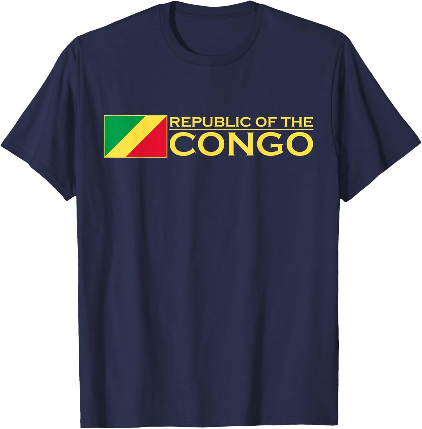 Republic of THE Congo Flag Central Africa Brazzaville T-Shirt - T-Shirt | Navy