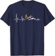 Mountain Bike Heartbeat Heart ECG MTB Bicycle Heart Rate , black T-Shirt - T-Shirt | Navy