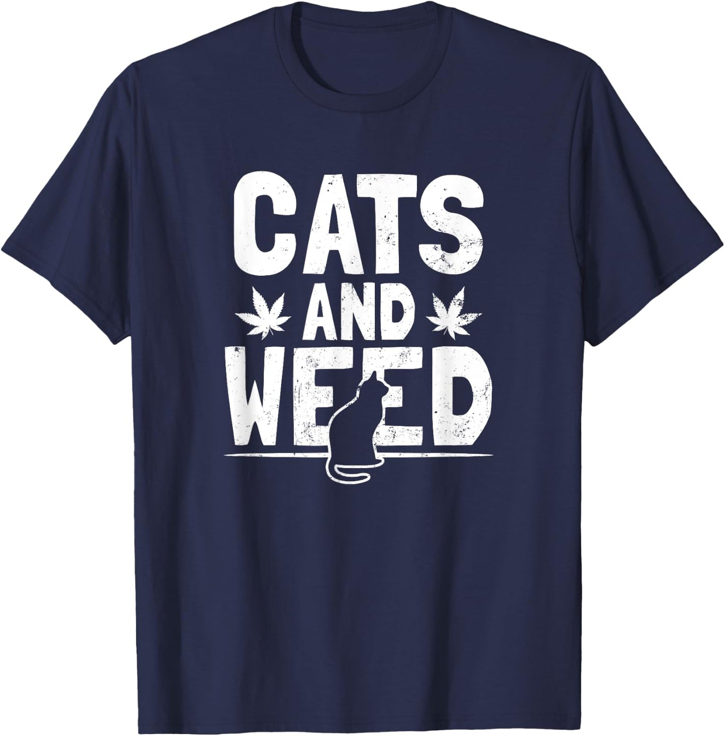 Cat Weed Design Cats And Weed Gift Women T-Shirt - T-Shirt | Navy