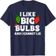 Funny Christmas Lights I like Big Bulbs Matching Family T-Shirt - T-Shirt | Navy
