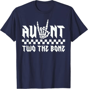 Aunt Of The Bad Two the Bone Birthday 2 Years Old Birthday T-Shirt - T-Shirt | Navy