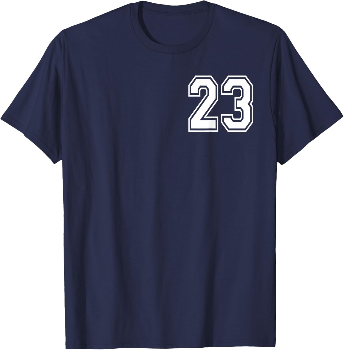 Number 23 in White T-Shirt - T-Shirt | Navy