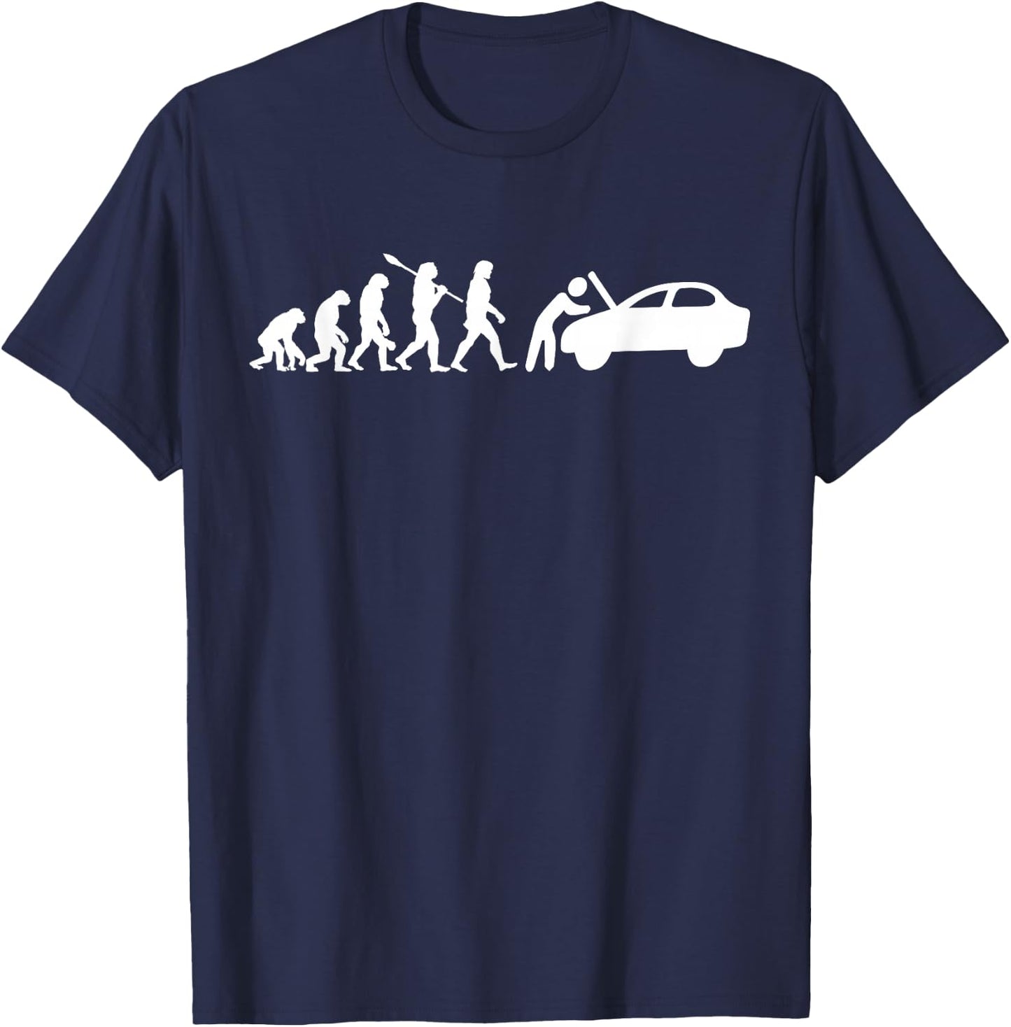 Funny Auto Mechanic Evolution - Car Mechanic T-Shirt - T-Shirt | Navy
