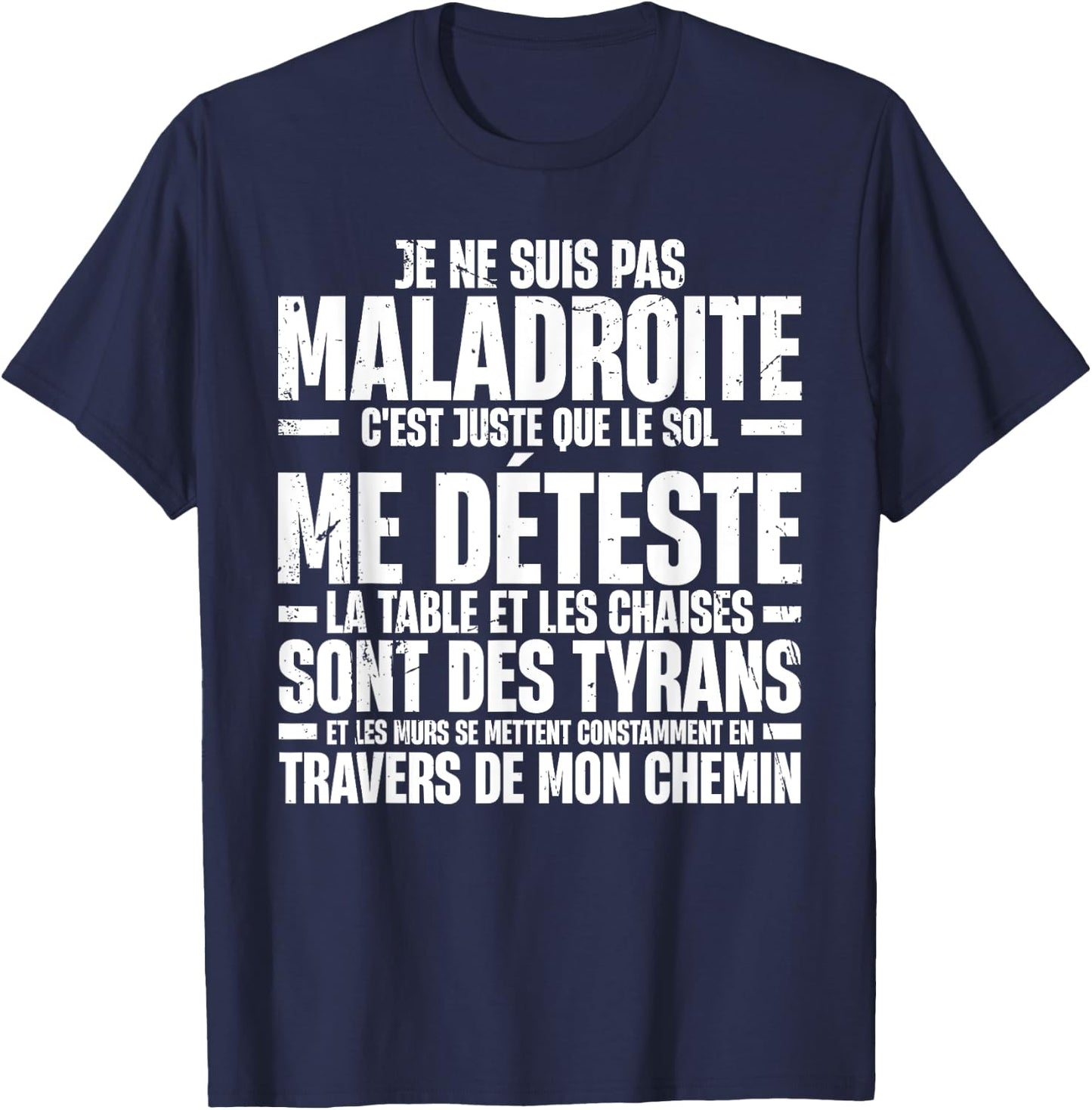 Funny Je Ne Suis Pas Awkward Funny Sarcastic , Black, S T-Shirt - T-Shirt | Navy